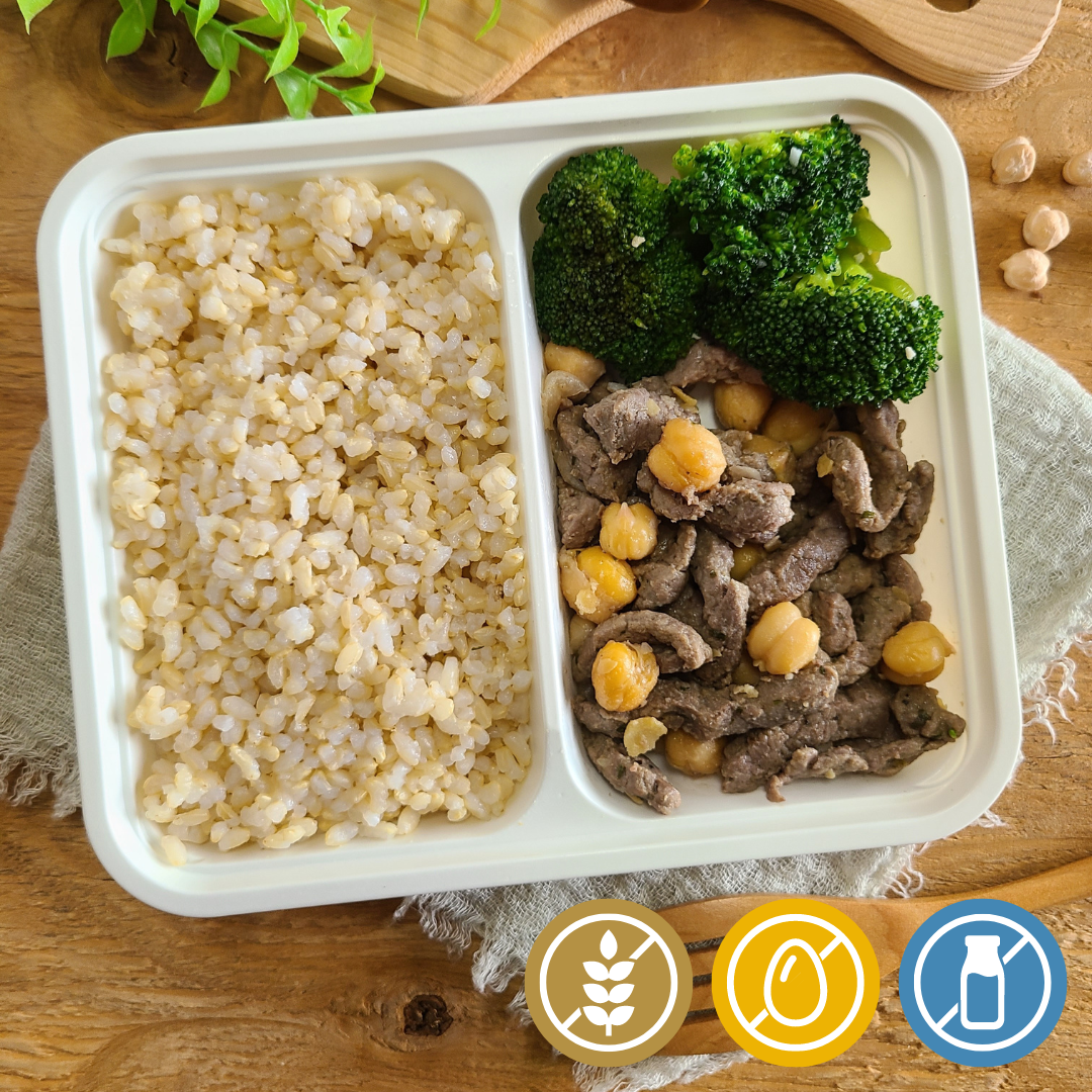 牛肉の細切りとひよこ豆「S」