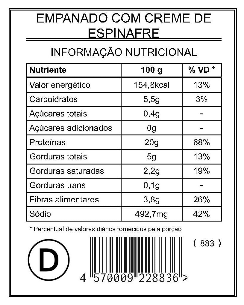 Empanado com Creme de Espinafre "Mistura Dupla"