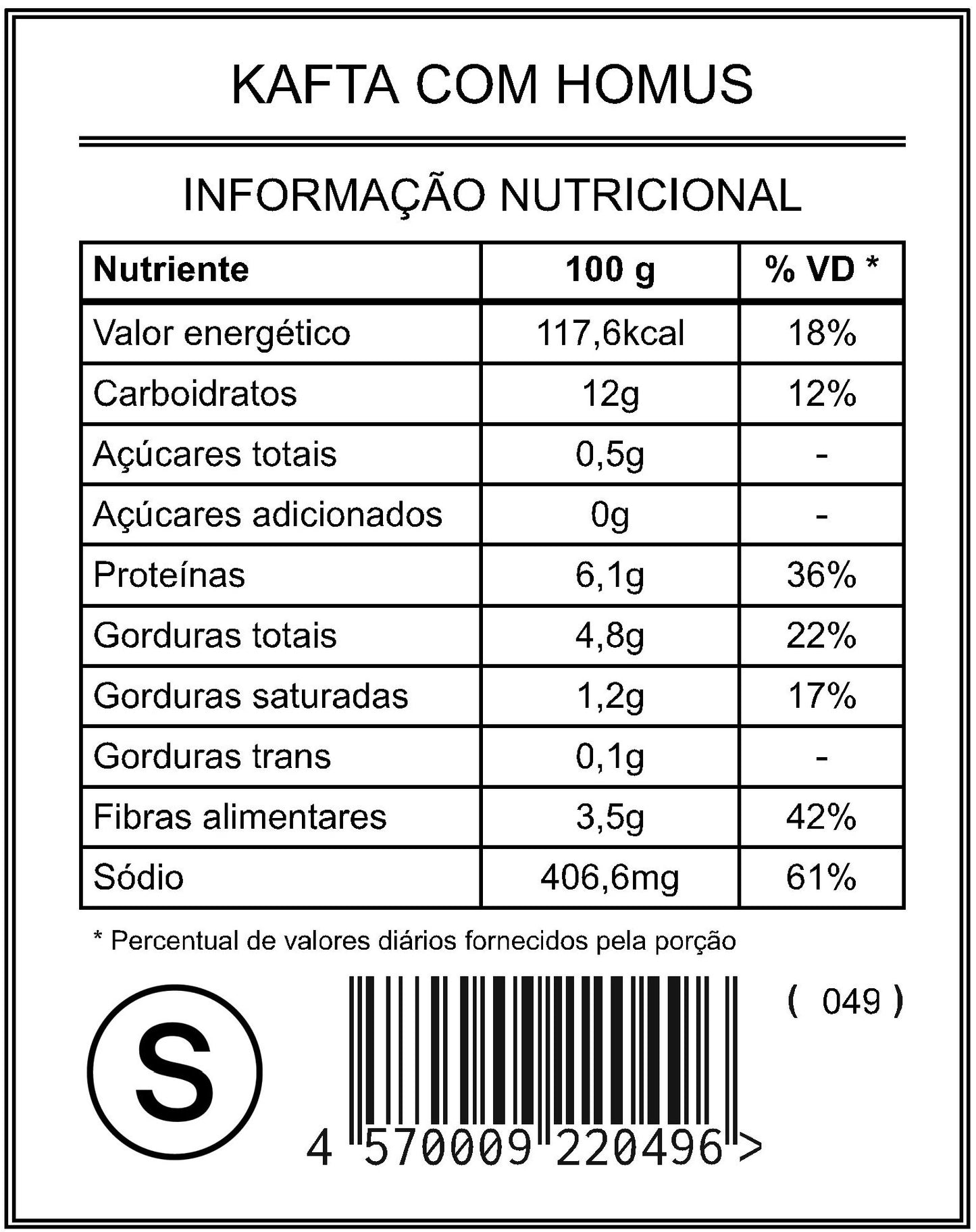 Kafta com Homus "S"