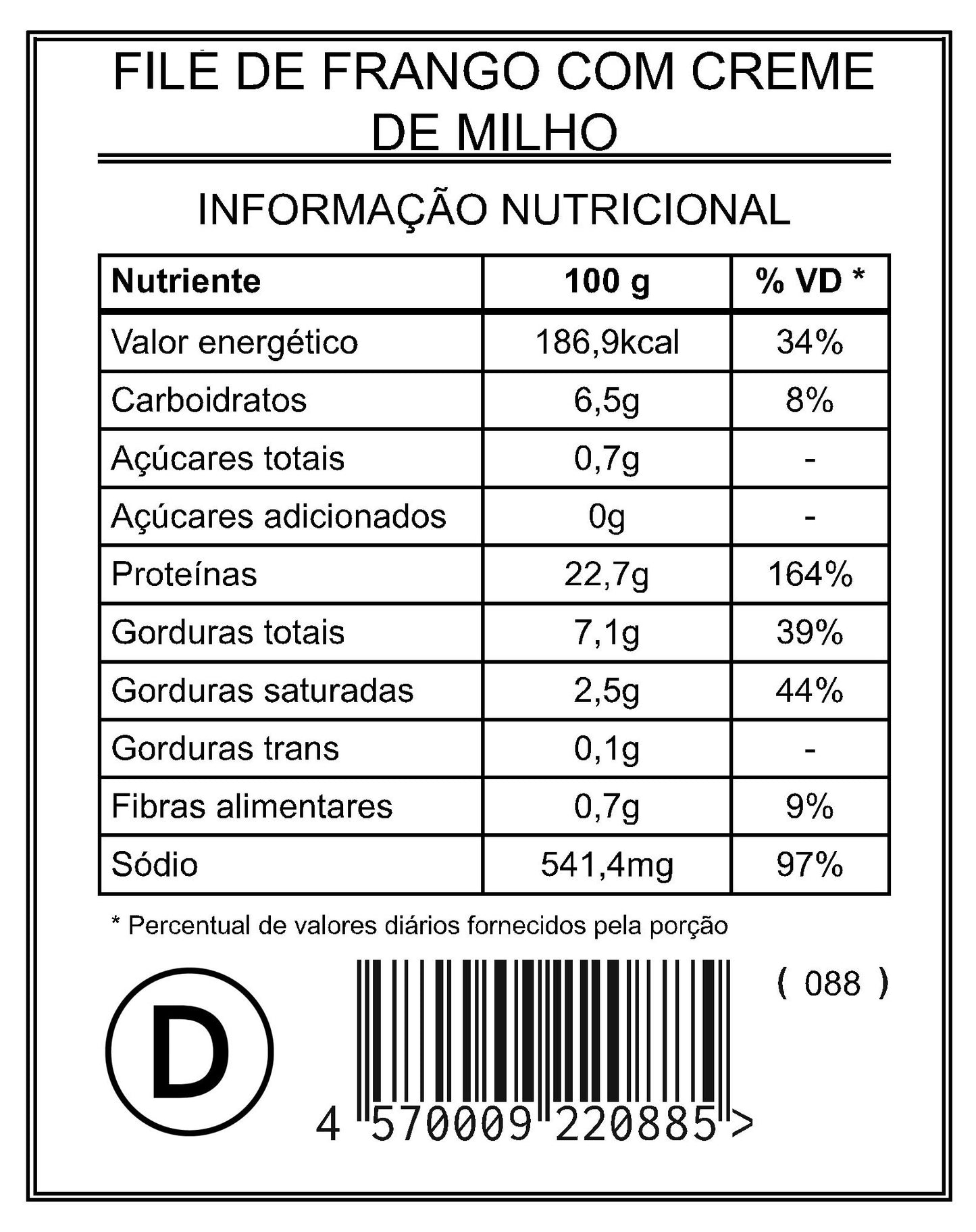 Filé de Frango com Creme de Milho “Mistura Dupla”