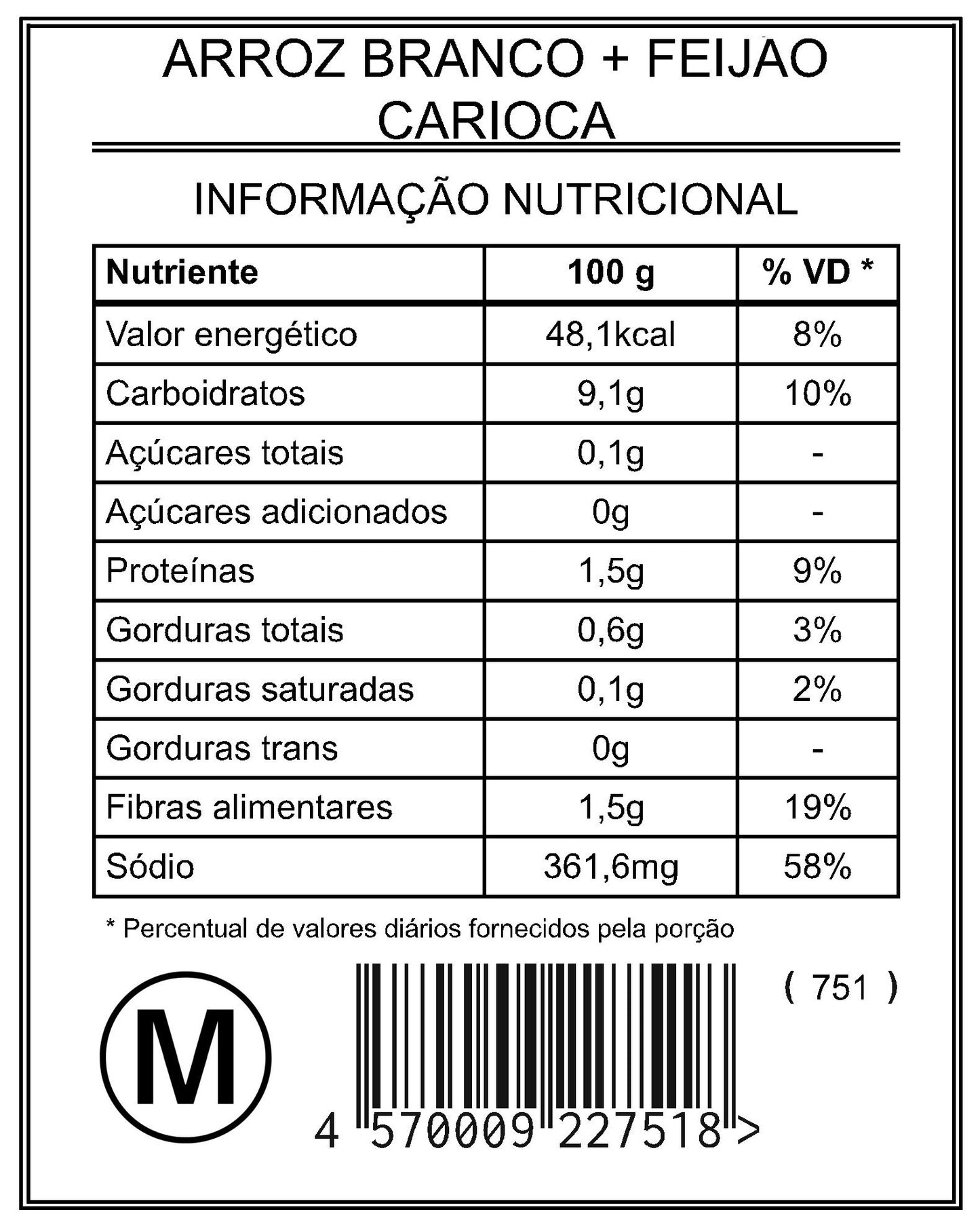 White Rice + Carioca Beans "M"