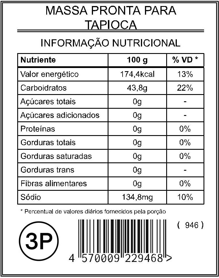 Massa Pronta Para Tapioca (3 porções)