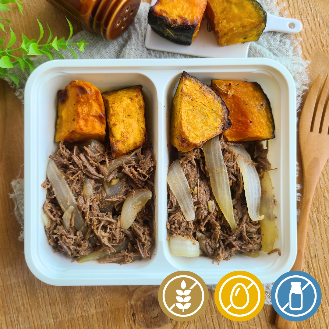 Carne Desfiada Acebolada "Mistura Dupla" - Saúde e Sabor