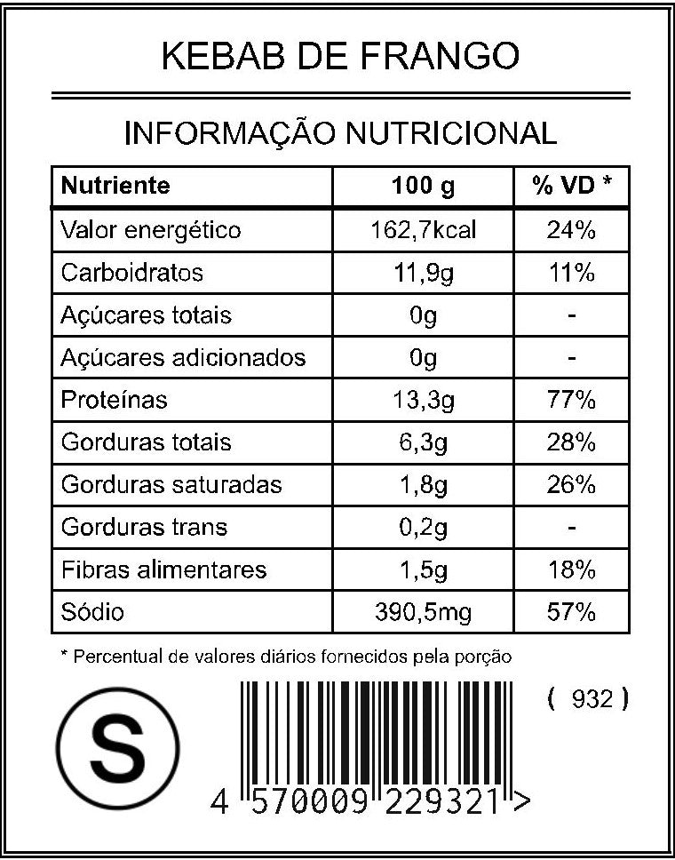 Kebab de Frango "S" - Saúde e Sabor