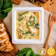 Chicken with Mustard-Spinach Sauce "Single Blend"