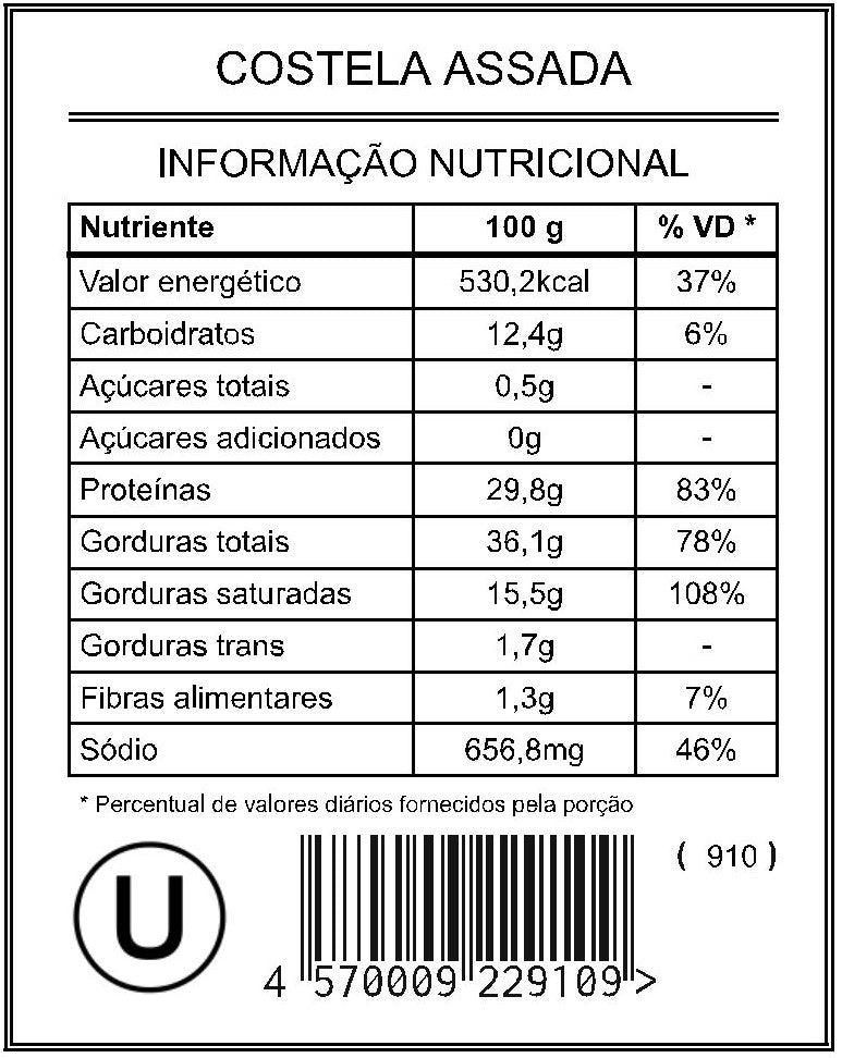 Costela Assada "Mistura Unitária"