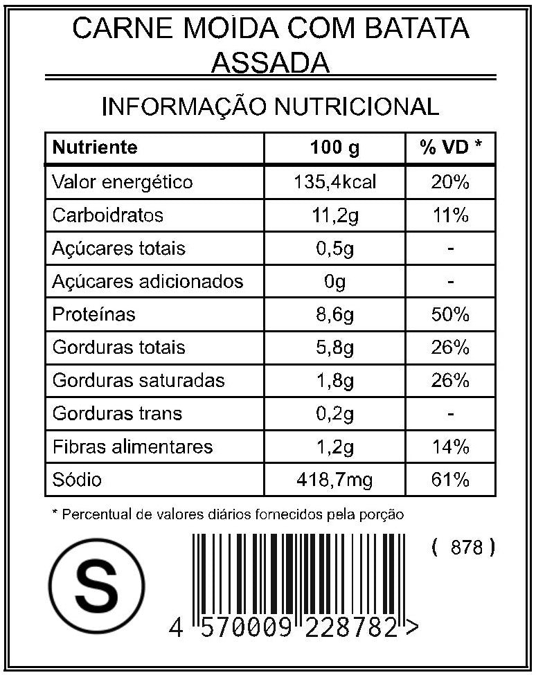 Carne Moída com Batata Assada "S"