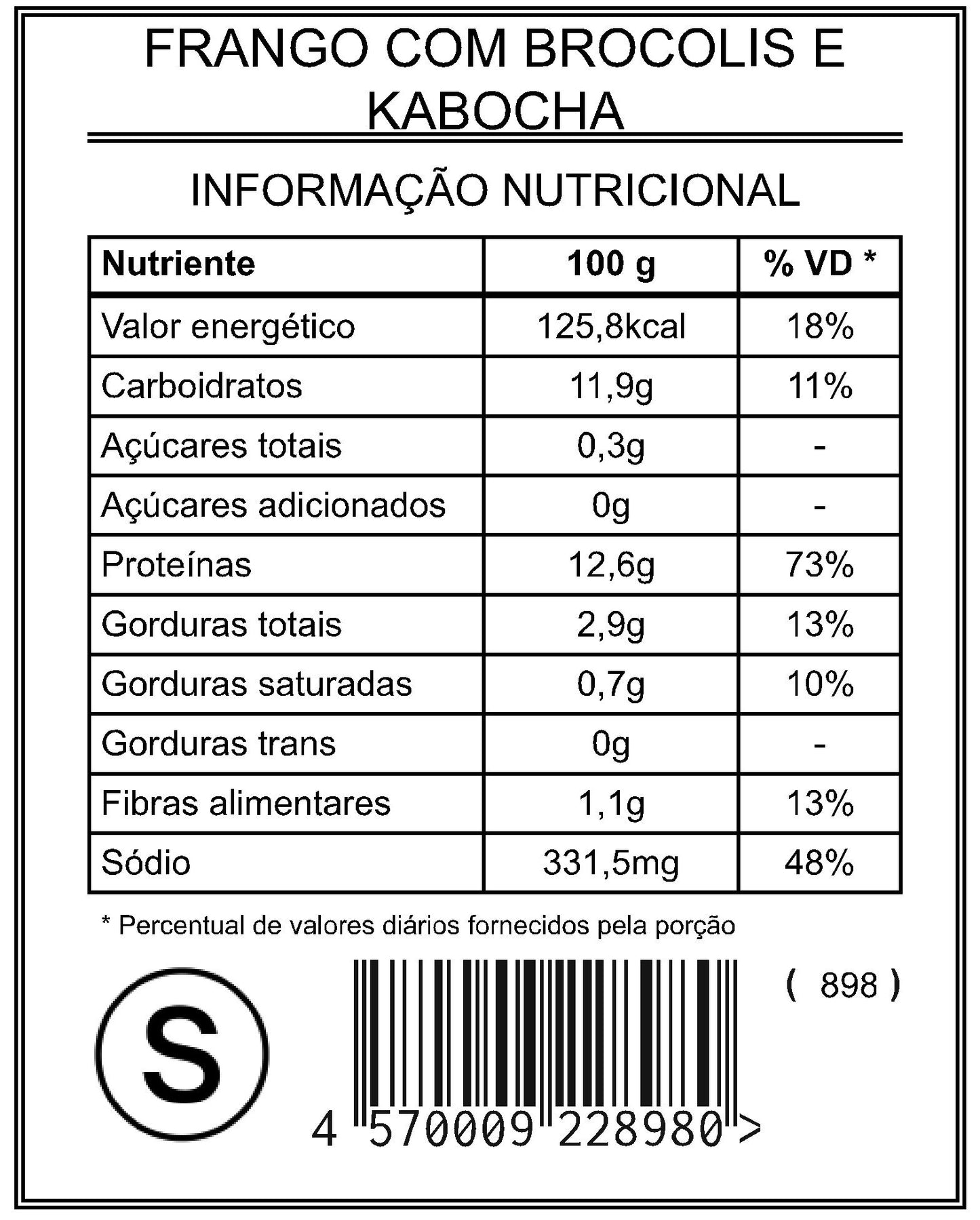 Frango com Brócolis e Kabocha "S"