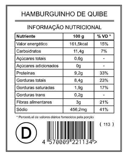 Hamburguinho de Quibe "Mistura Dupla"