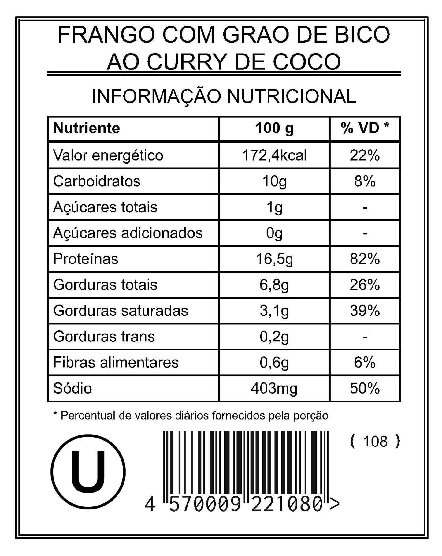 Chicken with Chickpeas in Coconut Curry "Main Dish"