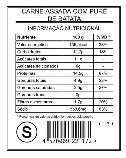 Carne Assada com Purê de Batata "Completo"
