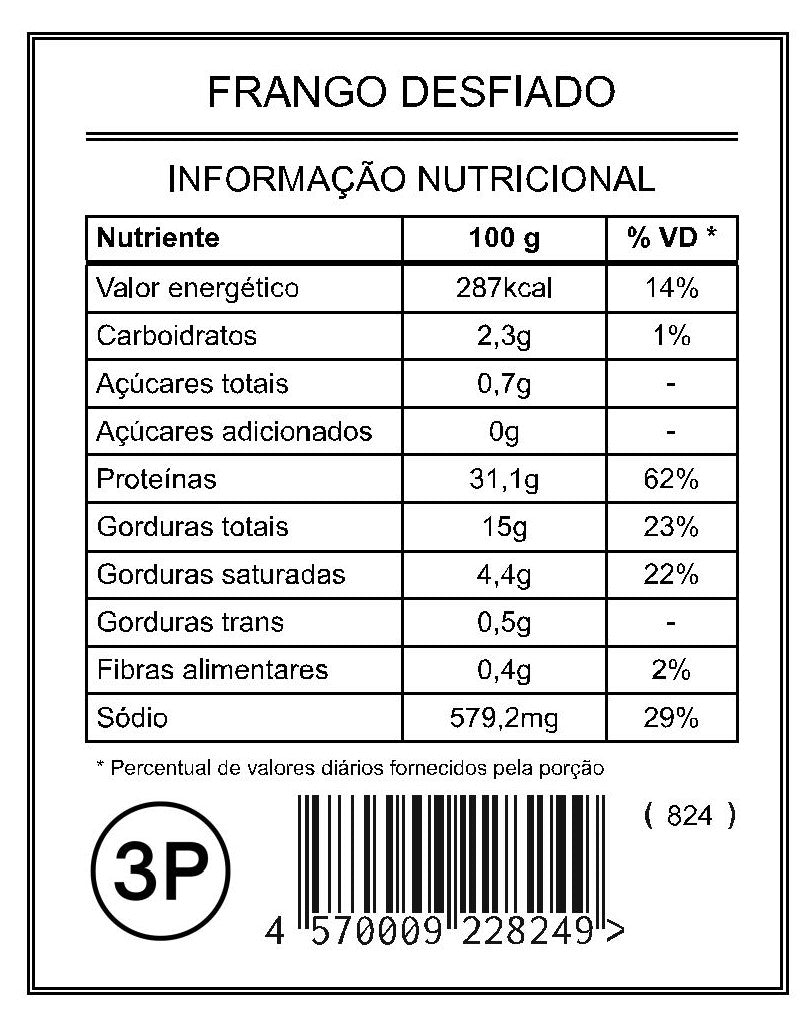 Frango Desfiado (3 Porções)