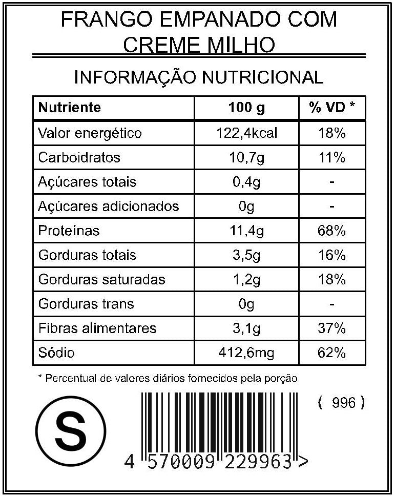 Frango Empanado com Creme Milho "S"