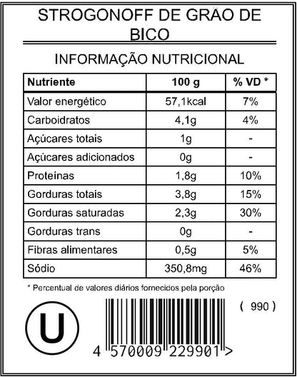 Strogonoff de Grão de Bico "Mistura Unitária"