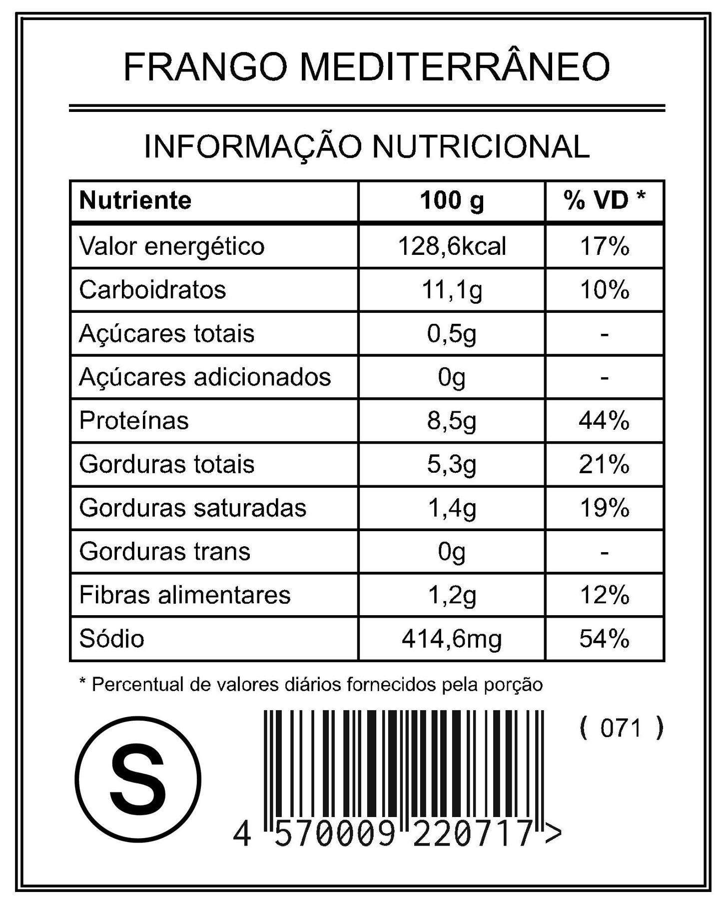 Frango Mediterrâneo "S"