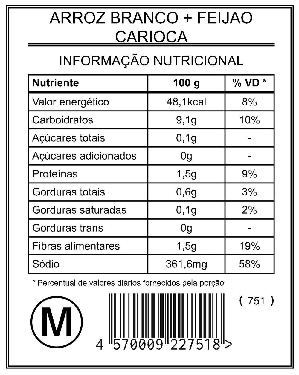 白米+カリオカ豆「M」