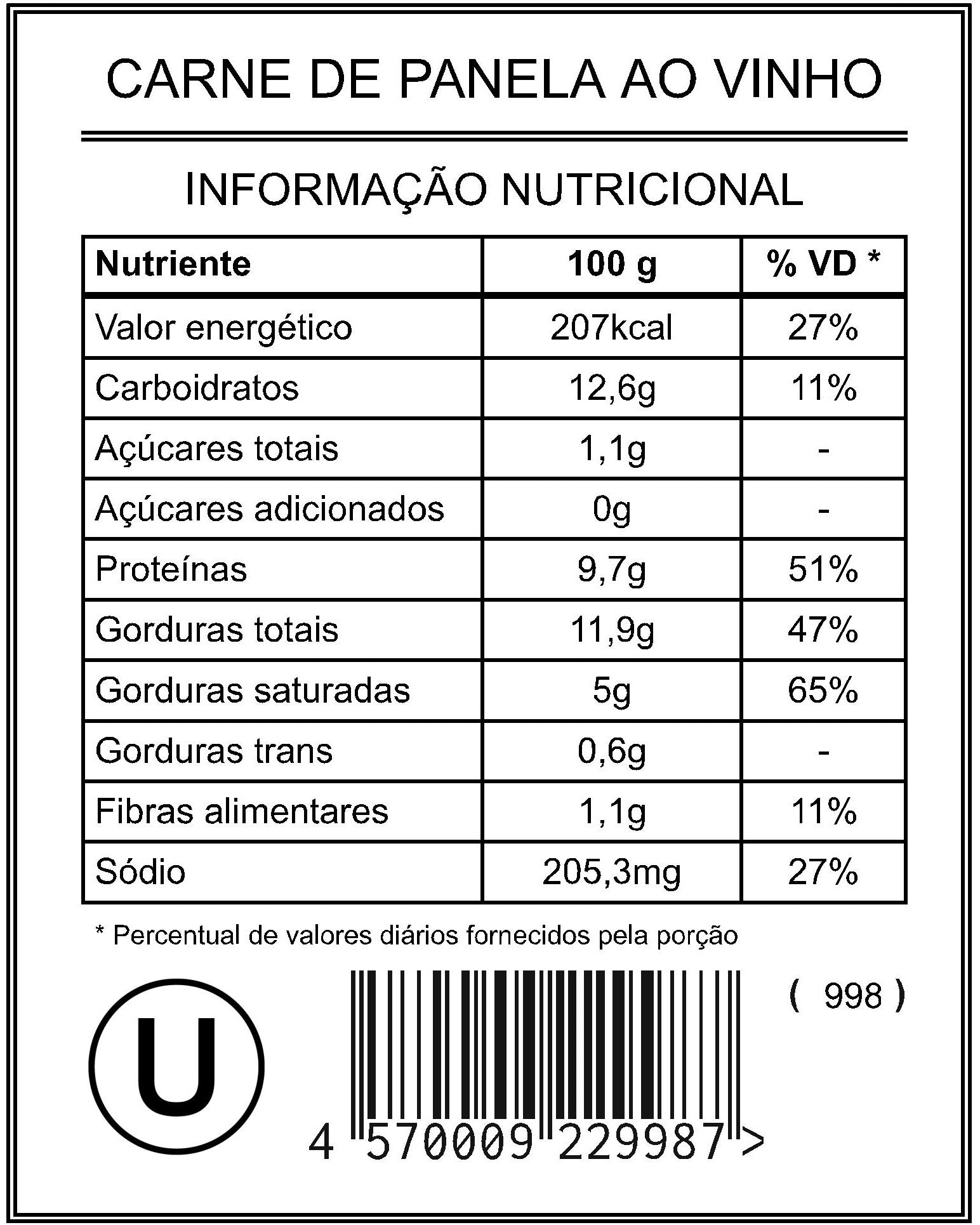 Carne de Panela ao Vinho "L"