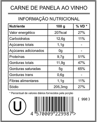 Carne de Panela ao Vinho "L"