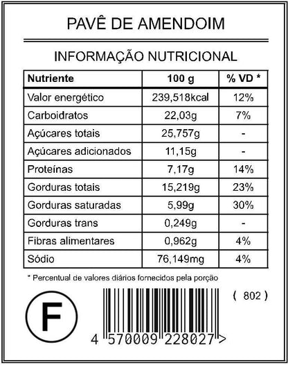 Pavê de Amendoim "Médio" - Saúde e Sabor