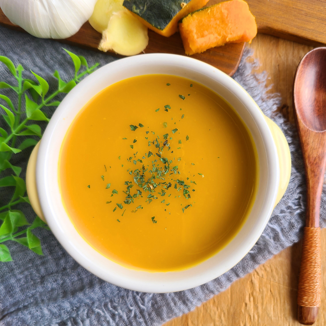 Sopa de Kabocha com Gengibre - Saúde e Sabor